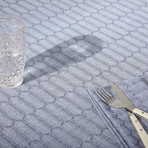 Martha Stewart Honeycomb Tablecloth, 60"x102", Blue - Picture 3 of 6