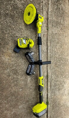#ad Ryobi ONE 18V Cordless Telescoping Power Scrubber Kit W 2 Batteries amp; Charger $114.64