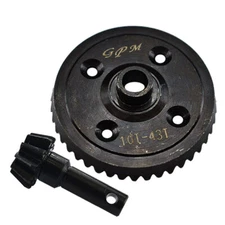 GPM Racing Alloy Steel Diff Bevel Gear 43T & Pinion Gear 10T Black : 1/8 Sledge