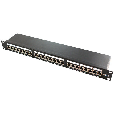 24Port Patchpanel Patchfeld 19'' Gigabit Cat6 ClassE 250Mhz 5GB / EFB 37667SW.1M