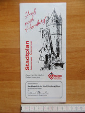 Stary składany plan Plan miasta Homberg / Ohm Vogelsberg Mapa lata 90. z reklamą Reklama