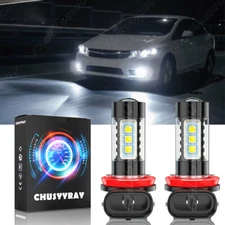 2x LED Fog/Driving Light Bulbs H8 H16 H11 Fog Light White 6000K High Power Lamp