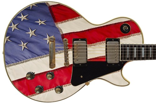 Guitar Skin Axe Wrap Re-skin Vinyl USA Patriot Flag Freedom Right Electric 950 - Picture 3 of 13