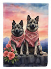 Norwegian Elkhound Two Hearts Flag Garden Size Dac4673Gf
