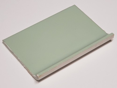 Vintage 1 Keramikfliese - Cove Edge hellgrün matt 6" x 4 1/8" breit Rechteck Neu aus altem Lagerbestand - Bild 2 von 4