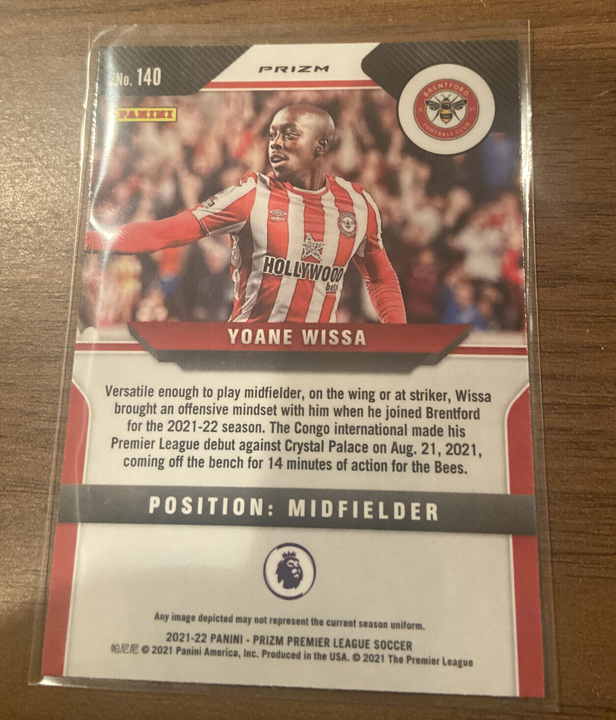 YOANE WISSA Brentford 2022-23 Panini Select ⚽️ EPL Unstoppable SILVER Prizm  SP