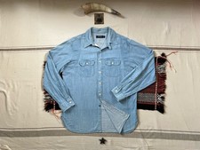 Ralph Lauren US Navy Shirt L Action Back Chambray Throat Latch Deck Work Vented
