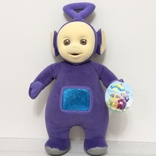 Vtg 1998 Teletubbies Tinky Winky Purple Plush Doll 15" Flock Face Eden Tags C 