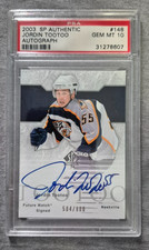 2003-04 UD SP Authentic Jordin Tootoo Future Watch Autograph PSA 10 Pop 17 RC