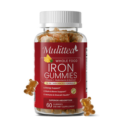 Iron Gummies Gentle for Women Men Red Blood Cell, Energy & Immune Support