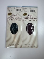 2 Pair Hanes Silk Reflections Soft Touch Opaques Knee Highs Green and Burgundy