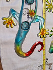 2 Metal Geckos/ Lizards 15.5"  1 Blue/1 Gold  Metal & Glass Wall Artwork w/Hooks — photo 9