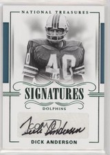 2017 Panini National Treasures Signatures Emerald 4/5 Dick Anderson Auto a8r