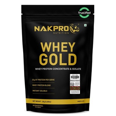 Nakpro Whey Gold Protein Concentrate & Isolate Malai Kulfi Flavour 2kg