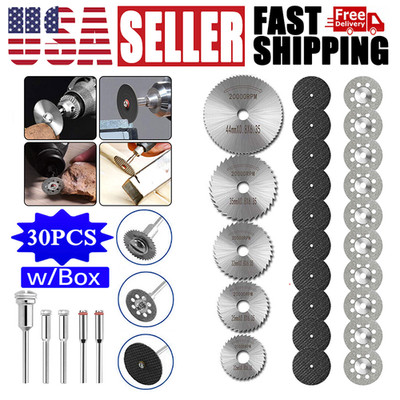 30Pcs For Dremel Rotary Tool Accessories Cutting Wheel Set Drill w/ 1/8'' Mandrel
