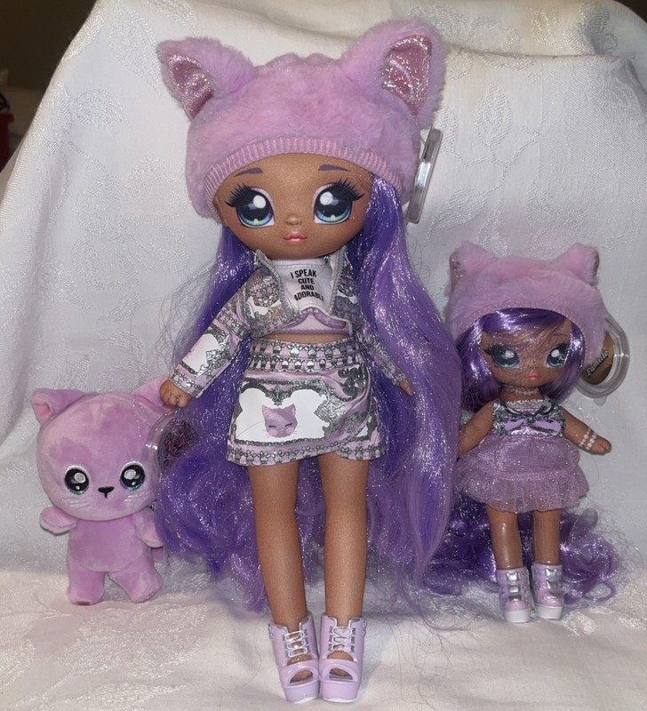 MGA Entertainment Na! Na! Na! Surprise Lavender Kitty Cat Family Dolls Set Lot