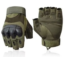 Outdoor Tactical Half-Finger Gloves Hard Knuckle For Paintball Combat Hunting