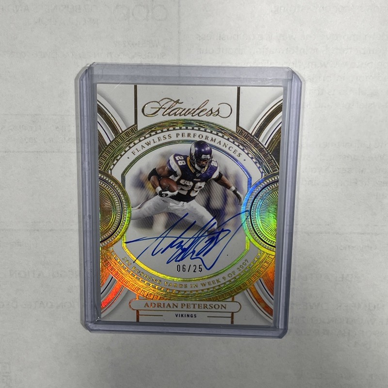 Adrian Peterson Vikings Signed 2023 Panini Flawless #FP-APE  6/25 autographed 