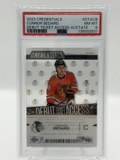 2023 UD Credentials Connor Bedard  #DTACB Debut Ticket Access Acetate /149 PSA 8