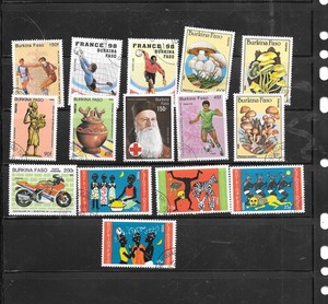 BURKINO FASO 15 DIFFERENT CTO USED PICTORIAL STAMP COLLECTION LOT PACKET SET