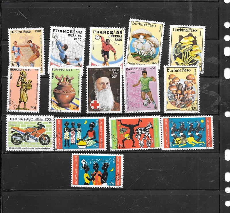 BURKINO FASO 15 DIFFERENT CTO USED PICTORIAL STAMP COLLECTION LOT PACKET SET