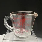 Vintage Pyrex Measuring Cup 508  1 Cup 8oz Red Lettering Closed D Handle