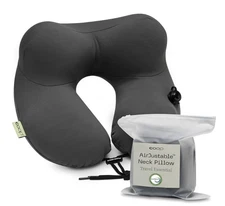 Coop Home Goods AirJustable Travel Neck Pillow with Removable Pillowcase
