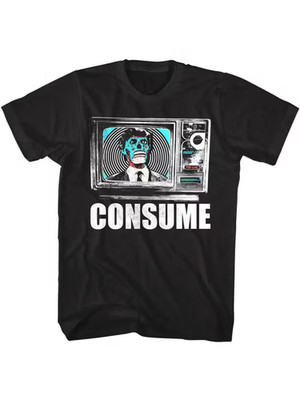 T-Shirt Homme ''They Live Consume TV'' - Tee Décontracté à Col Rond Toutes