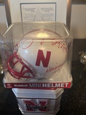 Johnny Rodgers signed Nebraska Cornhuskers Authentic Schutt Mini Helmet Heisman 