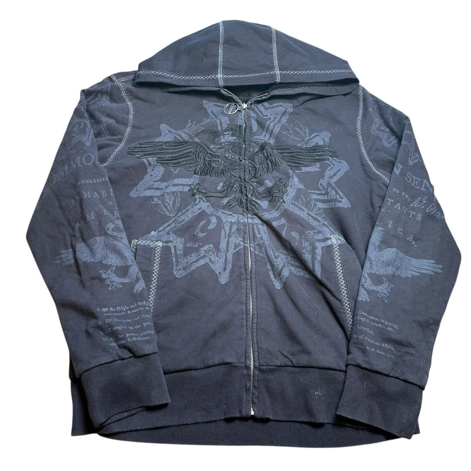 Moletom com capuz vintage Y2K INC International Concepts feminino XL zíper completo lã grunge - Imagem 2 de 4