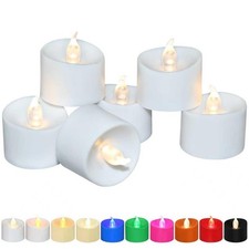 XRABTVSK 24 Pack Flickering LED Tea Lights, Last 100H , Warm White Light