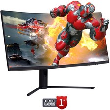 Deco Gear 34" 3440x1440 21:9 Ultrawide Curved Monitor  1 Year Extended Warranty