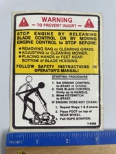 NOS Snapper OEM 1-4348 Warning Decal 14348, 7014348