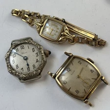 Vintage Art Deco Cocktail Watch Lot - Elgin Bica Langendorf 554