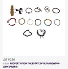 Olivia Newton-John Estate Personal Silver Leather Rhinestone Bracelet Guaranteed — photo 7
