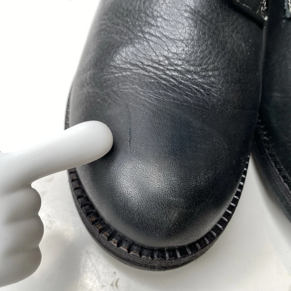 Gentle Souls Boots Womens 9 Black Leather Moto Combat Biker Grunge Front Zip - Image 4 of 4