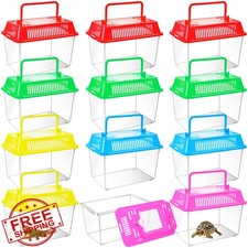 12pc Reptile Terrarium Carrier Cage Tarantula Snake Box Small