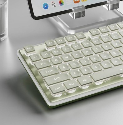 EWEADN F98 Wired Keyboard with Smart Display & Knob,98 Keys Aesthetic Compute...