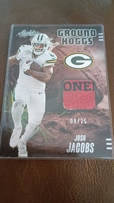 2025 Panini Absolute Ground Hoggs Holo Josh Jacobs /25 Jersey Match !