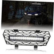 Mesh Grille with LED Light for Polaris General, Front Bumper Grill with LED
