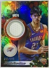 2025-26 Topps Holiday Brooks Barnhizer Rookie Blue Metallic Glitter Relic /299