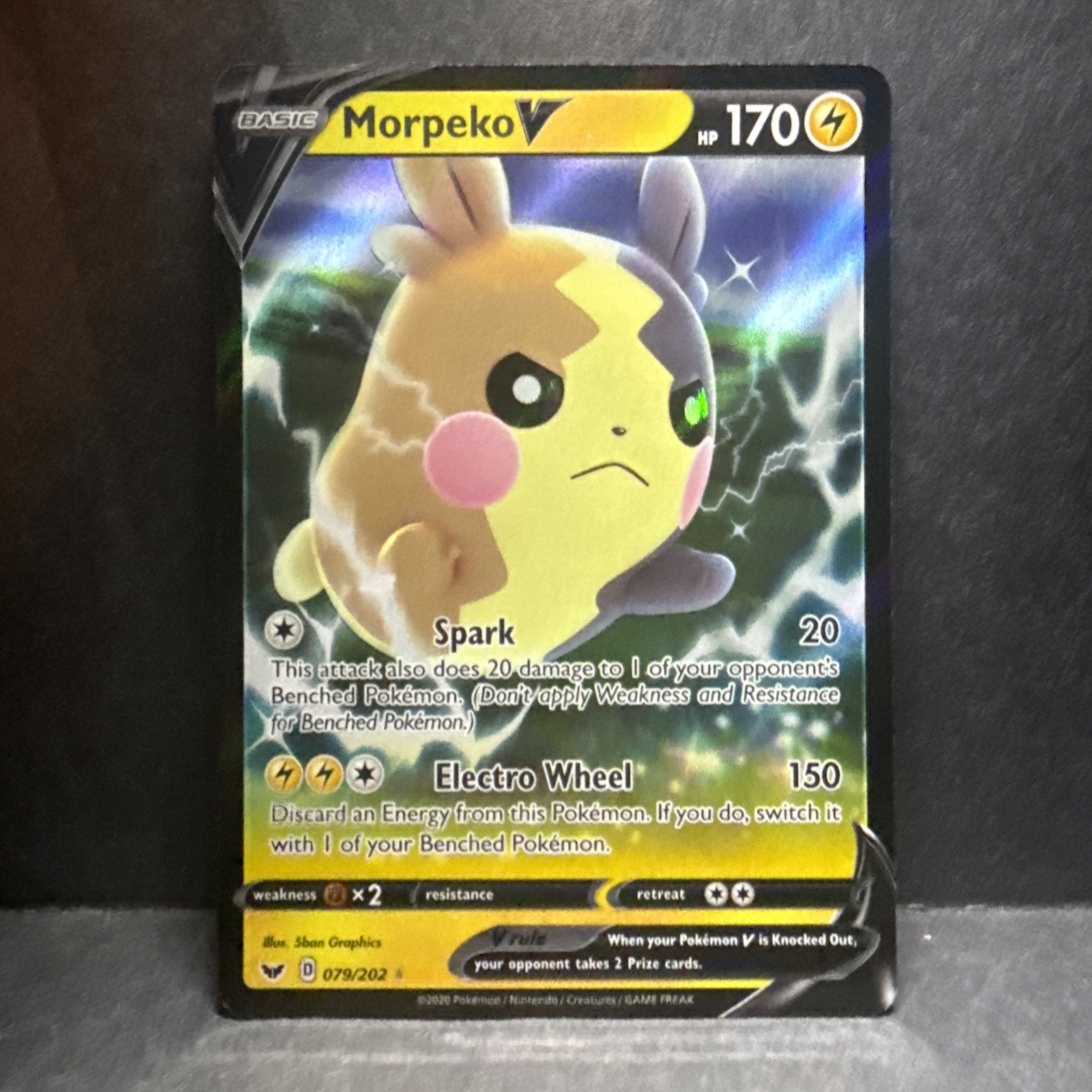Morpeko V 079/202 Holo V Rare Sword & Shield Pokemon Near Mint