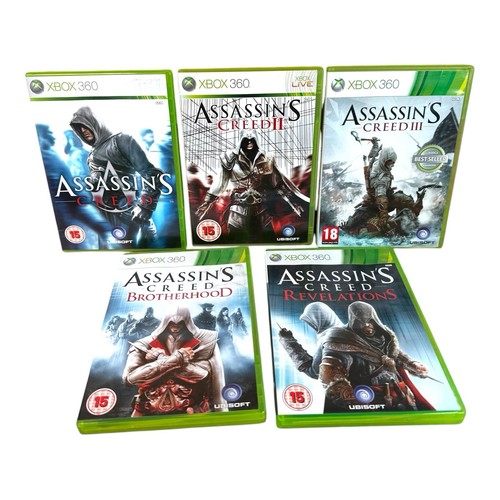 Assassins Creed Bundle Xbox 360 5 Games 1 2 3 Revelations Brotherhood - Picture 1 of 16