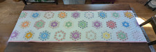 94"x 17.25" TABLE RUNNER hm w/Up-cycled VTG Grandmother's Garden PATCHWORK QUILT