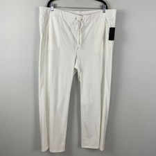 Denim  Co. Regular Comfy Knit Air Wide-Leg Pants with Drawstring 2X White