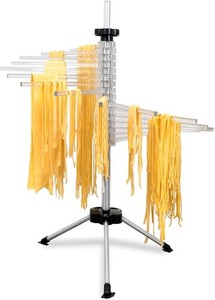 Pasta Drying Rack 360° Rotation Large Homemade Rack 16 Rungs Collapsible
