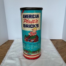 Vtg Halsam American Plastic Bricks Set Retro Toy 1950s Americana MC Childhood