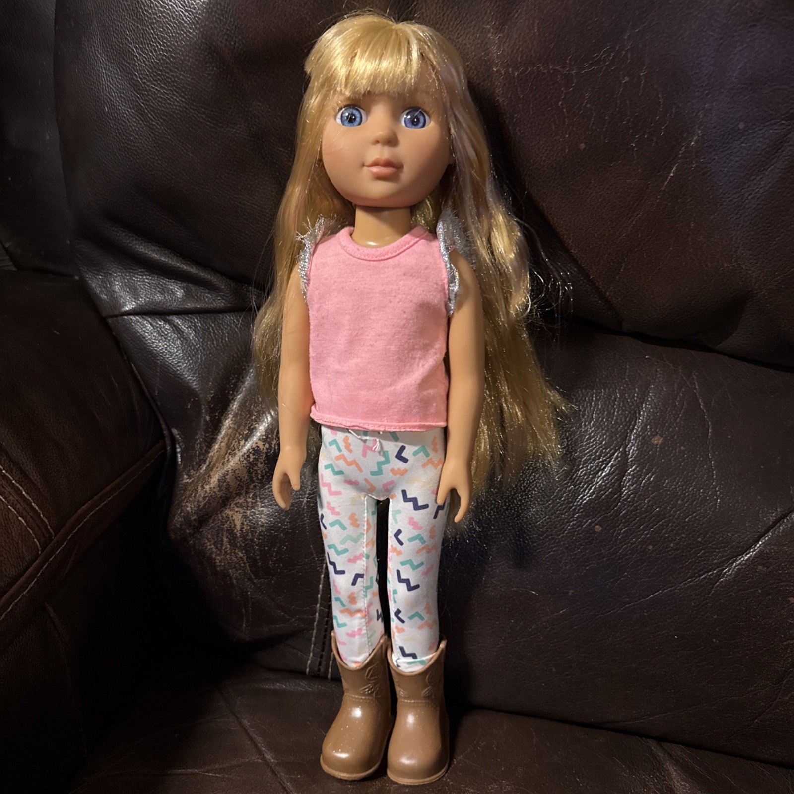 Glitter Girls Doll 14” Poseable  Doll~Blond Hair Blue Eyes Battat Outfits Boots