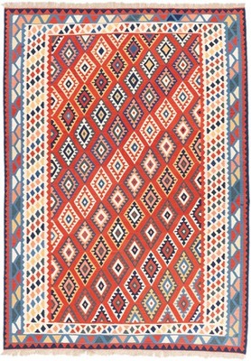 Kelim Kashkouli Teppich 212x298 cm handgewebt Wolle Persien Unikat Neu