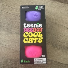 Schylling Teenie NeeDoh Cool Cats 8 Assorted Colors  Styles 3-Pack